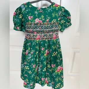 Mini Boden Green Floral Toddler Dress - size 2/3